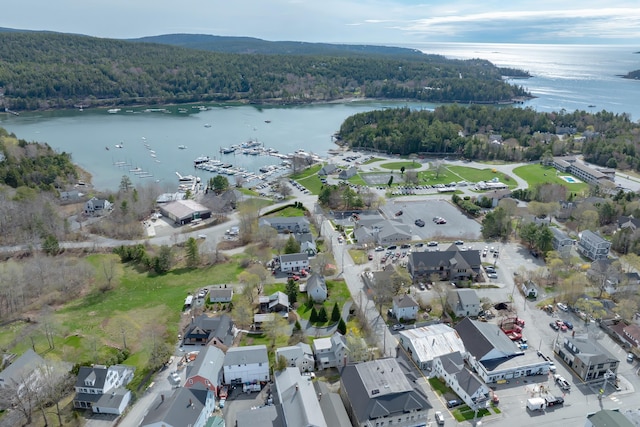 6 Sea St, Northeast Harbor, Mount Desert, ME 04662 - aerial view of property's location featuring a forest and a large body of water