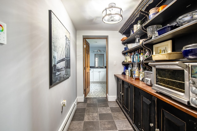 hallway with baseboards