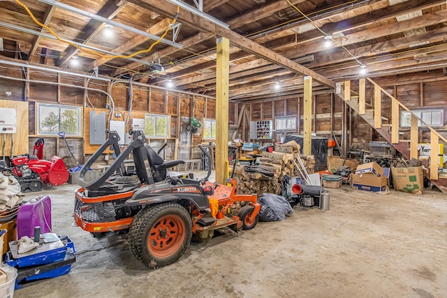 garage featuring electric panel