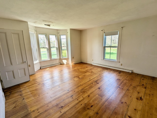 99 W Hamlet Rd, Newcastle, ME 04553 - spare room featuring baseboard heating, light wood finished floors, and baseboards