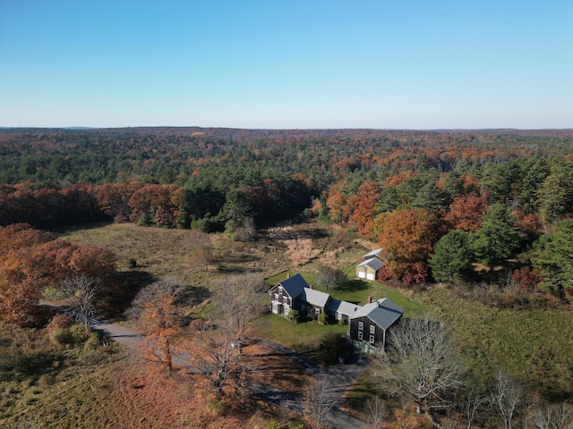 99 W Hamlet Rd, Newcastle, ME 04553 - aerial view of property and surrounding area with a heavily wooded area