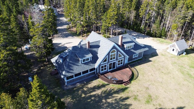 372 Pettegrow Point Rd, Machiasport, ME 04655 - view from above of property with a heavily wooded area