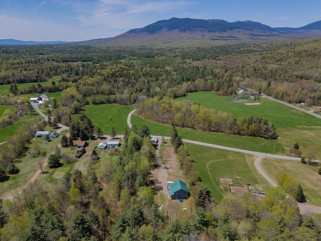 26 Christen Rd, Kingfield, ME 04947 - aerial view of property's location featuring a heavily wooded area and a mountainous background