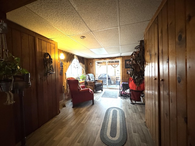 7 Howard Siding Ln, Abbot, ME 04406 - community lobby featuring a paneled ceiling and wooden walls