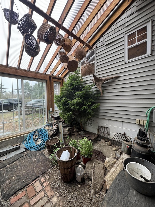 7 Howard Siding Ln, Abbot, ME 04406 - sunroom featuring lofted ceiling