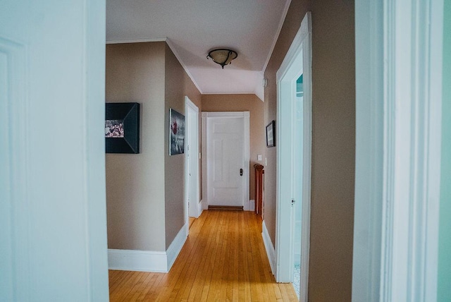 107 Maple St, Bangor, ME 04401 - hall with baseboards, light wood-type flooring, and ornamental molding