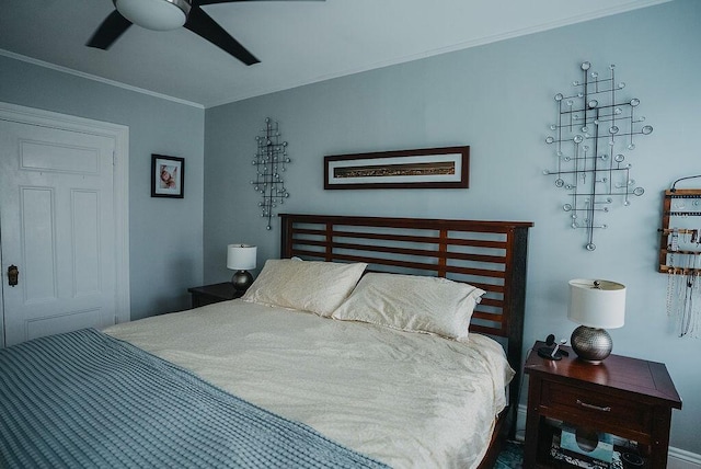 107 Maple St, Bangor, ME 04401 - bedroom featuring crown molding and ceiling fan