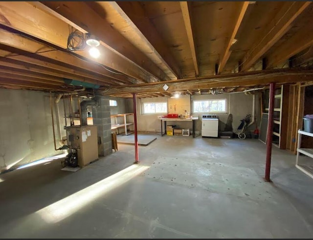 below grade area with washer / dryer