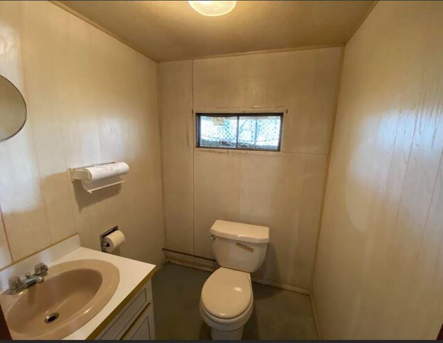 bathroom with toilet and vanity