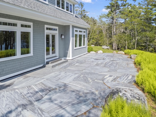 92 Brooks Cove Rd, Westport Island, ME 04578 - wooden deck with french doors
