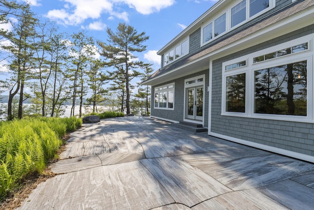 92 Brooks Cove Rd, Westport Island, ME 04578 - wooden deck with french doors
