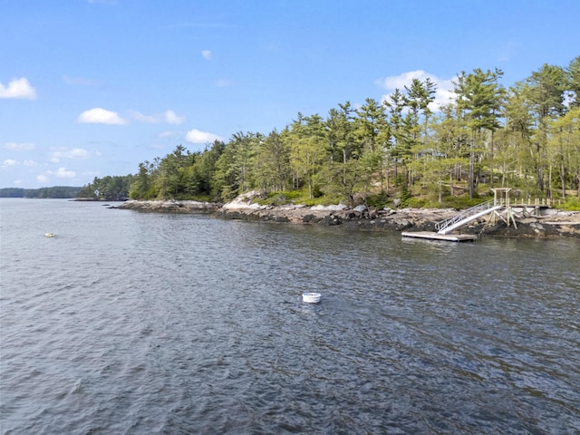 92 Brooks Cove Rd, Westport Island, ME 04578 - water view featuring a floating dock