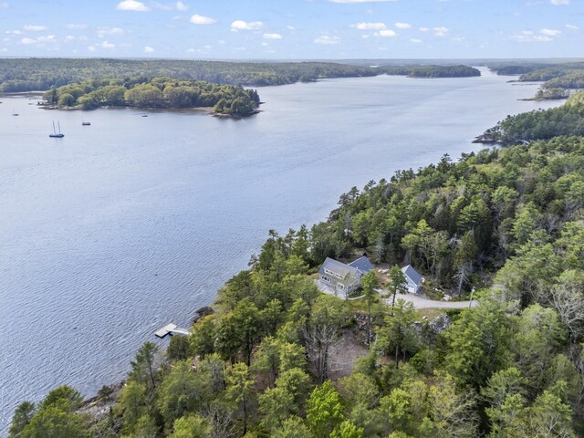 92 Brooks Cove Rd, Westport Island, ME 04578 - aerial view of property and surrounding area featuring a large body of water