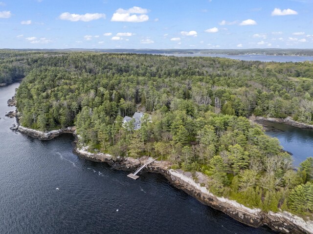 92 Brooks Cove Rd, Westport Island, ME 04578 - aerial view of property and surrounding area with a forest and a nearby body of water