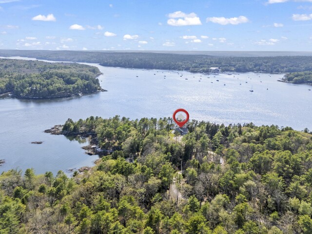 92 Brooks Cove Rd, Westport Island, ME 04578 - aerial view of a forest and a large body of water