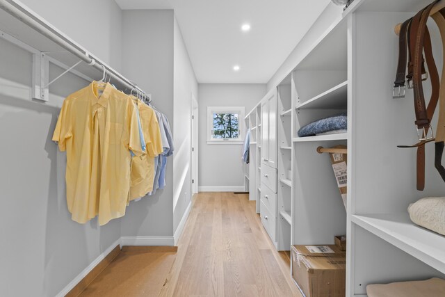 92 Brooks Cove Rd, Westport Island, ME 04578 - walk in closet featuring light wood-style floors