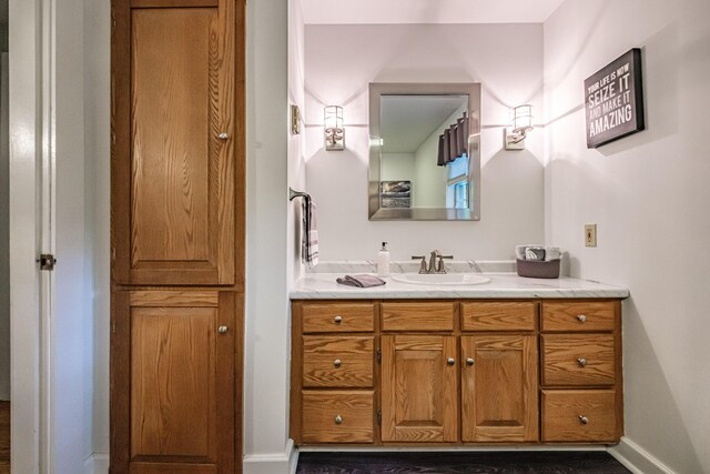 55 Evergreen Ln, Windham, ME 04062 - bathroom featuring baseboards and vanity