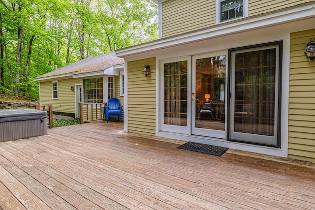55 Evergreen Ln, Windham, ME 04062 - deck featuring a hot tub