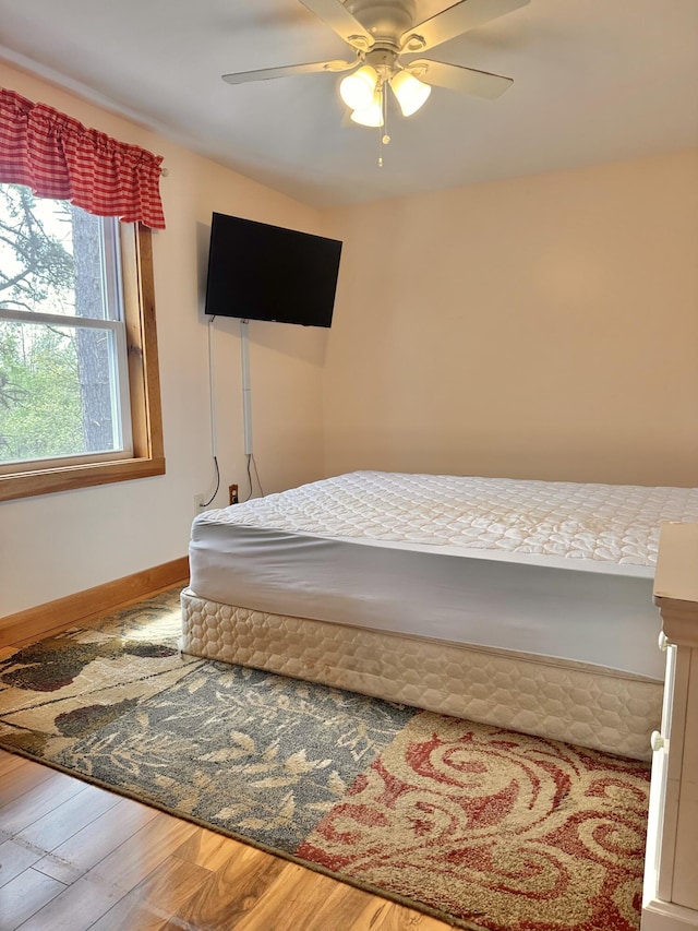 53 Branch Brook Ln, Newfield, ME 04095 - bedroom with wood finished floors and ceiling fan