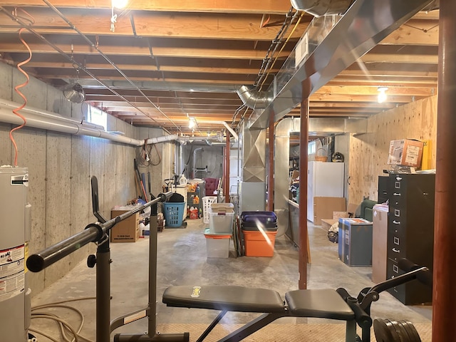 53 Branch Brook Ln, Newfield, ME 04095 - unfinished basement featuring water heater
