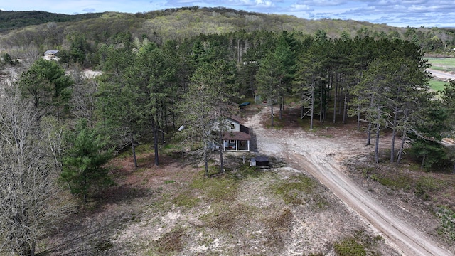53 Branch Brook Ln, Newfield, ME 04095 - view from above of property featuring a heavily wooded area and a mountainous background
