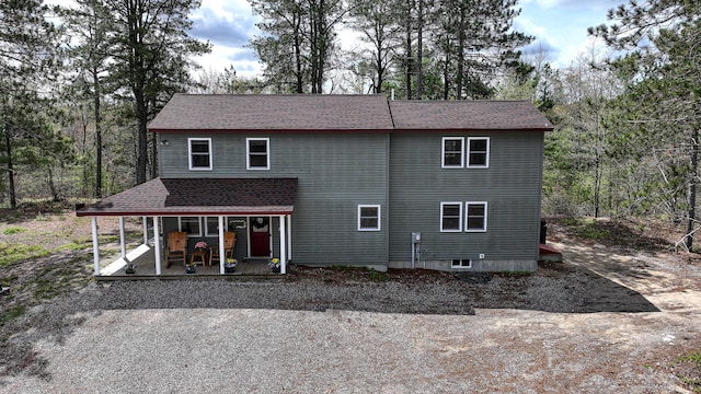 53 Branch Brook Ln, Newfield, ME 04095 - rear view of house with covered porch and roof with shingles