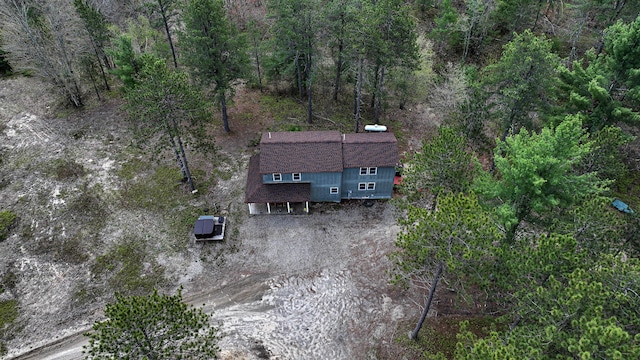 53 Branch Brook Ln, Newfield, ME 04095 - view from above of property with a heavily wooded area