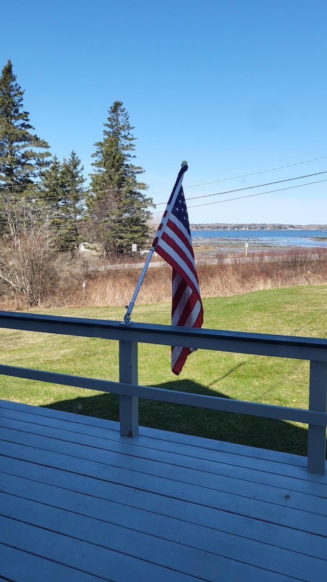 6 Glenmere Rd, Saint George, ME 04860 - deck with a yard and a water view