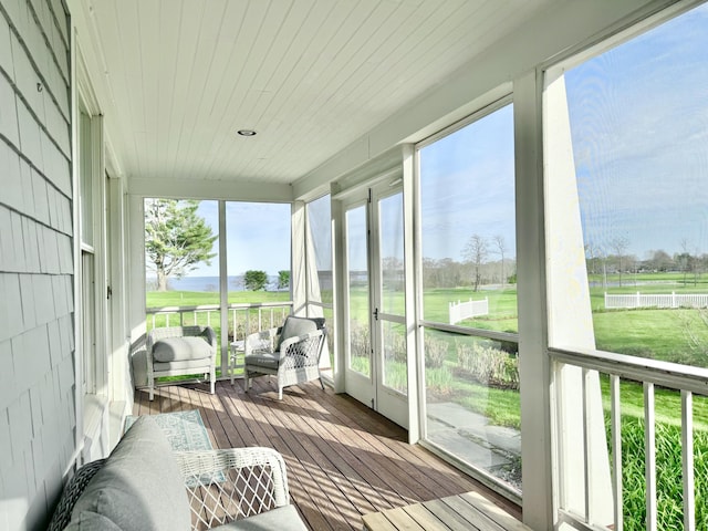 54 Village Way Unit 54, Rockport, ME 04856 - sunroom featuring a water view