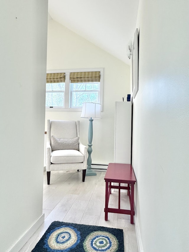 54 Village Way Unit 54, Rockport, ME 04856 - living area with vaulted ceiling and baseboards