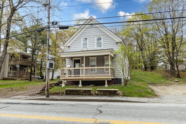 view of front of property with covered porch