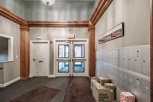 79 Bramhall St, Portland, ME 04102 - carpeted foyer entrance featuring mail area and baseboards