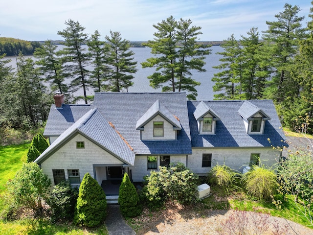 20 Eagle Point Rd, Bath, ME 04530 - view of front of property with a chimney and roof with shingles