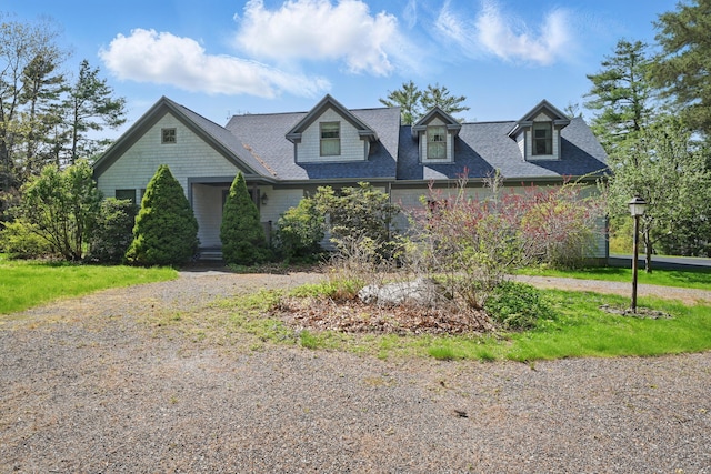 20 Eagle Point Rd, Bath, ME 04530 - view of front of house with gravel driveway and a shingled roof