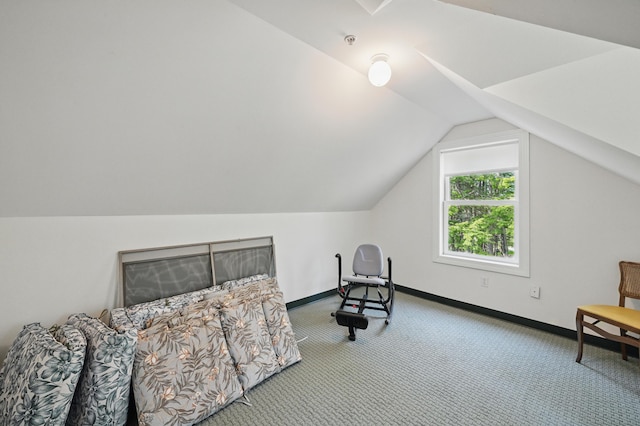 20 Eagle Point Rd, Bath, ME 04530 - living area featuring carpet floors, baseboards, and vaulted ceiling