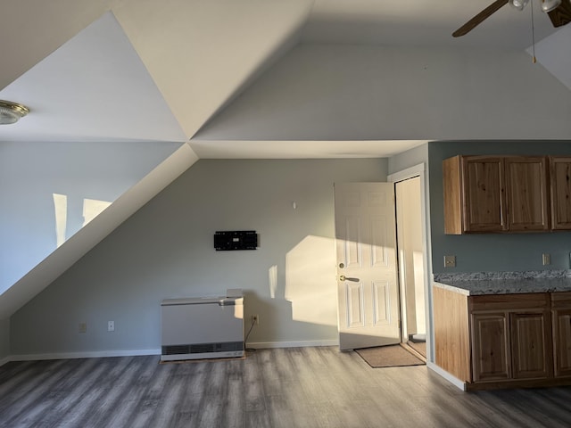 50 Beans Mill Rd, Corinth, ME 04427 - bonus room with vaulted ceiling, wood finished floors, a ceiling fan, and baseboards