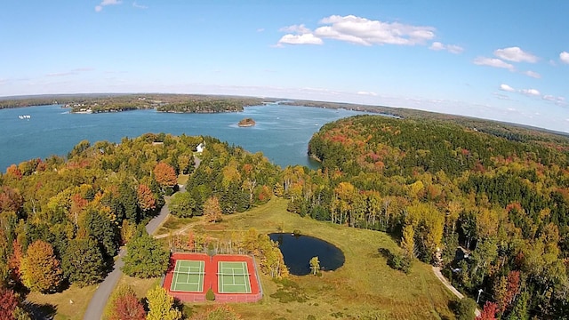49 Dipper Cove Rd, Harpswell, ME 04066 - aerial overview of property's location featuring a large body of water and a heavily wooded area