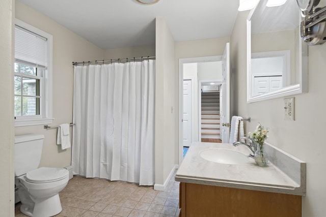 49 Dipper Cove Rd, Harpswell, ME 04066 - bathroom featuring vanity, tile patterned flooring, and a shower with shower curtain
