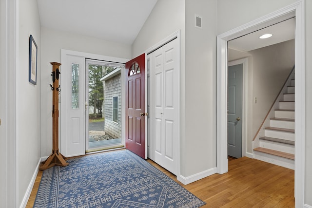 49 Dipper Cove Rd, Harpswell, ME 04066 - entryway with wood finished floors and stairs