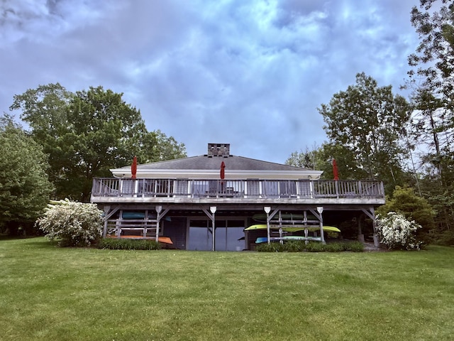 49 Dipper Cove Rd, Harpswell, ME 04066 - back of house with a deck and a yard