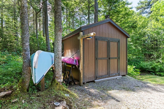 view of shed