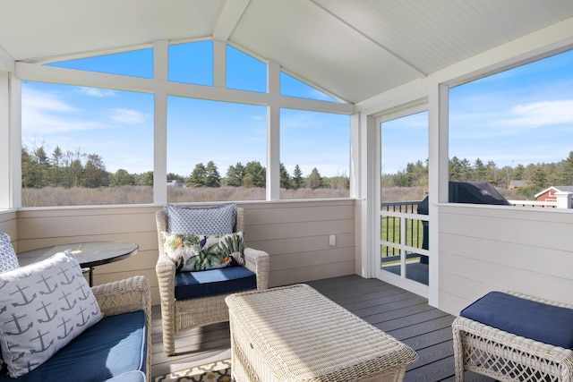 42 Snowberry Dr, Gorham, ME 04038 - sunroom / solarium featuring vaulted ceiling and plenty of natural light