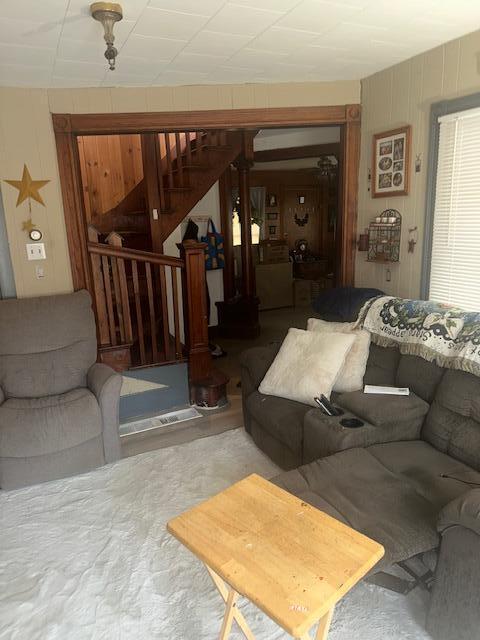 627 Prospect Ave, Rumford, ME 04276 - living area with stairway