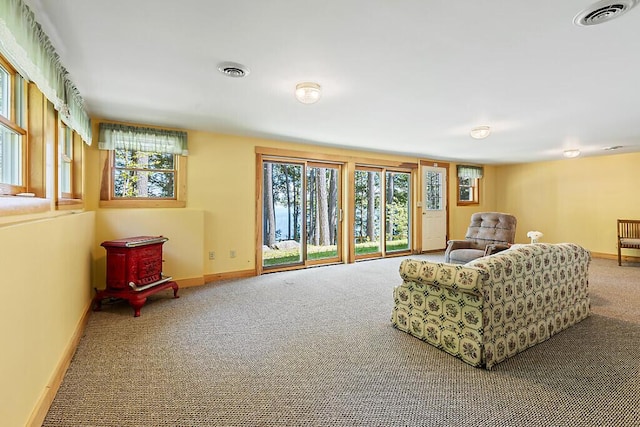 202 Wildewood Ests, Rome, ME 04963 - living area featuring carpet flooring and baseboards