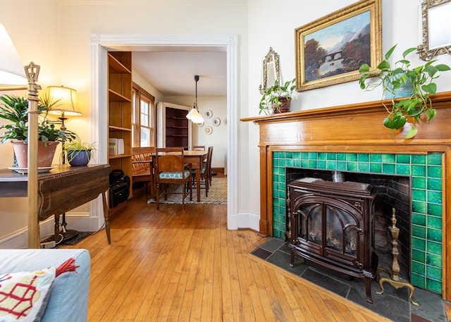 15 Federal St, Bar Harbor, ME 04609 - living area with wood-type flooring and baseboards