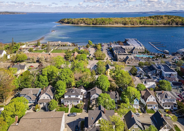 15 Federal St, Bar Harbor, ME 04609 - aerial perspective of suburban area featuring a large body of water
