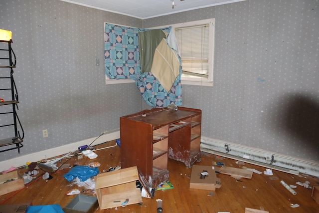 17 Heselton St, Skowhegan, ME 04976 - bedroom featuring ornamental molding and hardwood / wood-style flooring