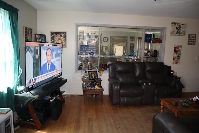 1003-1005 Main St, Vassalboro, ME 04989 - living room with wood finished floors