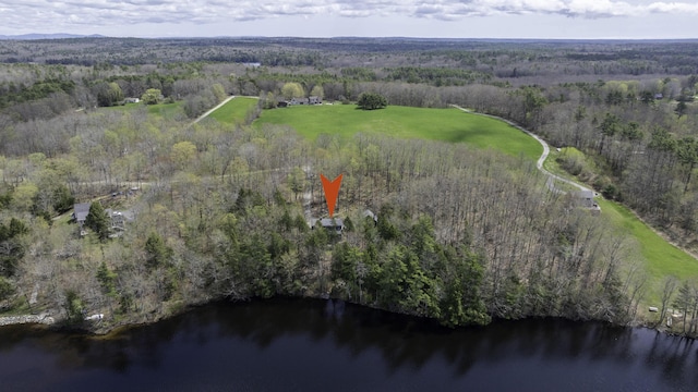 25 Winds Way Dr, Nobleboro, ME 04555 - aerial view of property's location featuring a heavily wooded area and a large body of water