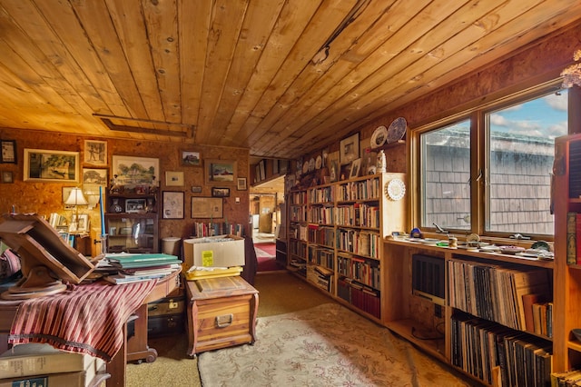 12 York Ln, Dallas Plt, ME 04970 - sitting room featuring wood ceiling and carpet